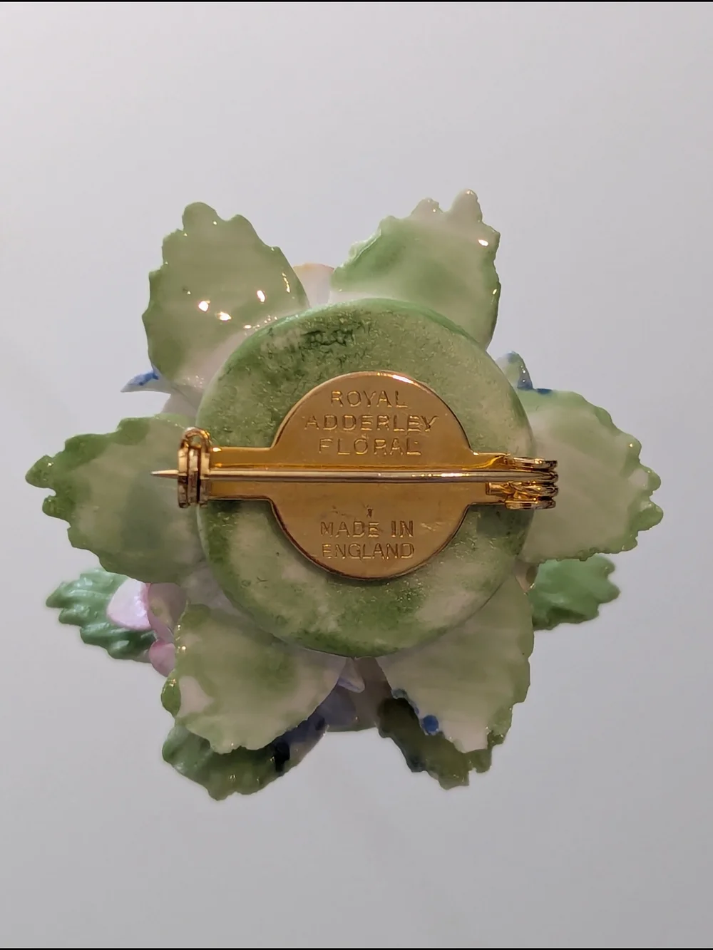 Vintage Porcelain Floral Rose Bouquet Brooch
